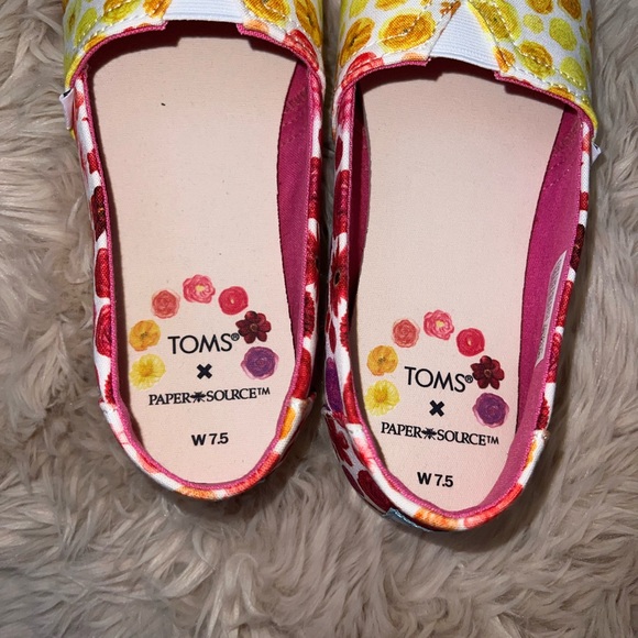 TOMS Women's Floral Slip-On Shoes - Red, Yellow, Pink - Picture 3 of 5